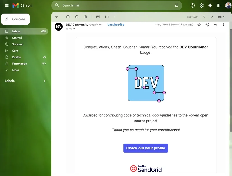 Email Congregation from DevCommunity side